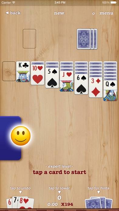 Solitaire ▻ Spiderette plus iPhone Screenshot