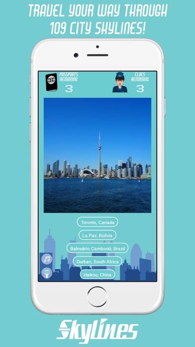 Skylines Trivia iPhone Screenshot