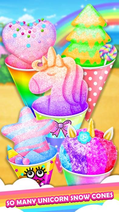 Unicorn Rainbow Snow Cone Desserts Maker Game