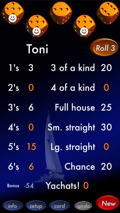 Yachats ( a 5 dice game) iPhone Screenshot