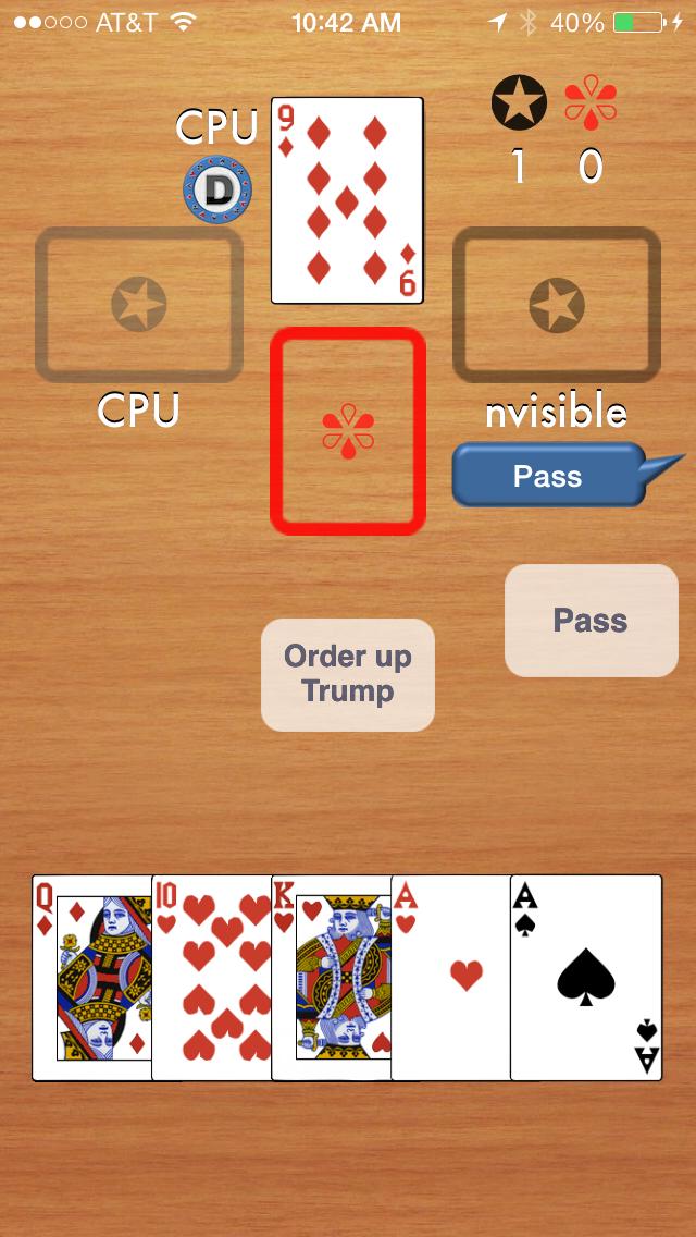 Euchre Online iPhone Screenshot