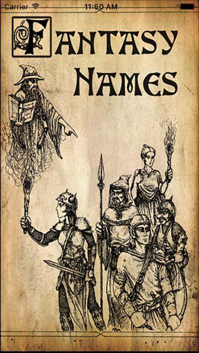 Fantasy Names for Cool Game Characters iPhone Screenshot