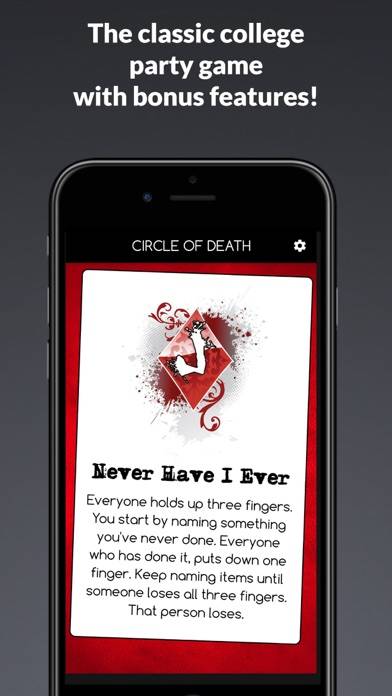 Circle of Death Drinking Games iPhone Screenshot