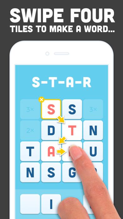 Swipe Four: 4-Letter Word Game iPhone Screenshot