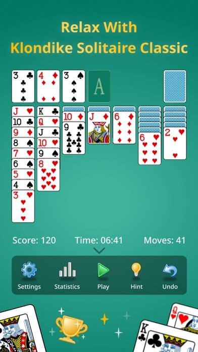 Klondike Solitaire. Free Patience Card Game iPhone Screenshot