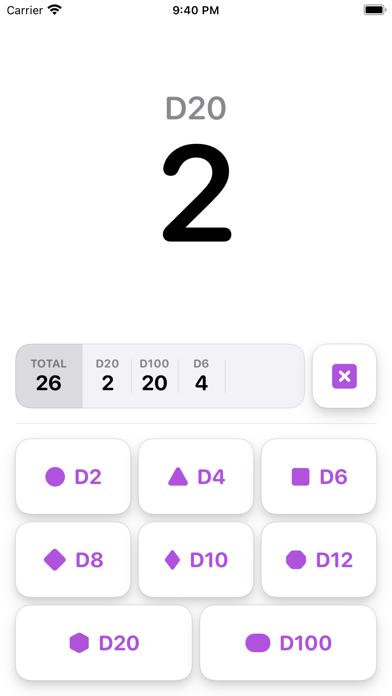 Tabletop RPG Dice iPhone Screenshot