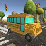 Pixel School Bus Free Style Driving App icon