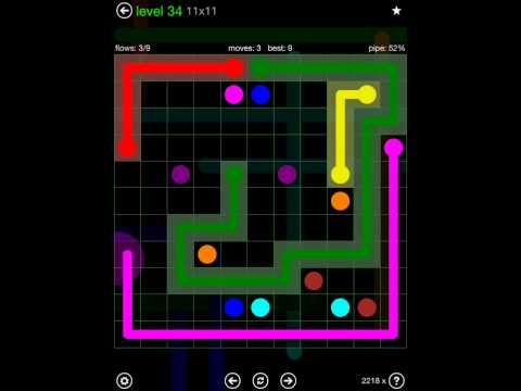 Video guide by iOS-Help: Flow Free 11x11 level 34 #flowfree