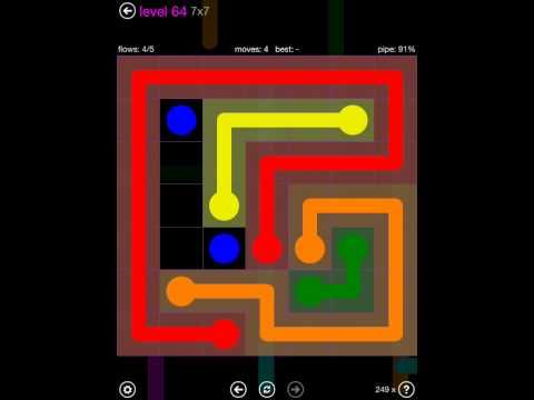Video guide by iOS-Help: Flow Free 7x7 level 64 #flowfree