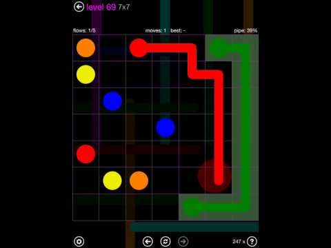 Video guide by iOS-Help: Flow Free 7x7 level 69 #flowfree