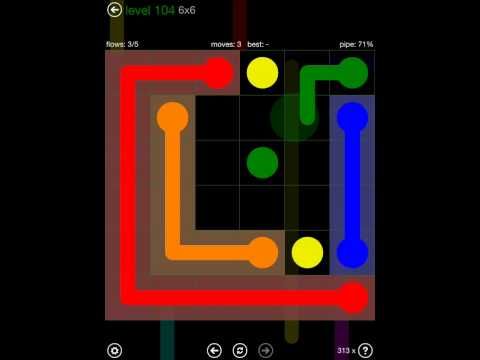 Video guide by iOS-Help: Flow Free 6x6 level 104 #flowfree