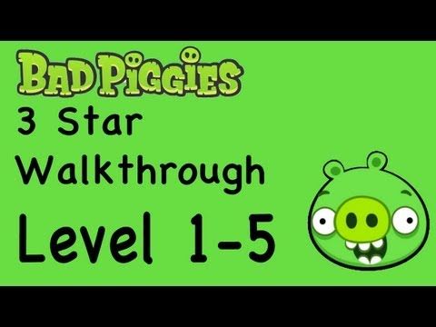 Video guide by NextGenWalkthroughs: Bad Piggies 3 stars level 1-5 #badpiggies