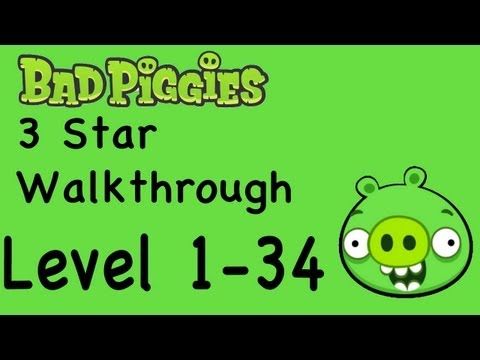 Video guide by NextGenWalkthroughs: Bad Piggies 3 stars level 1-34 #badpiggies
