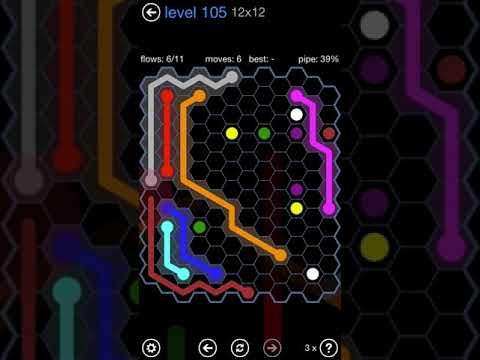 Video guide by qing zhu: Flow Free: Hexes  - Level 105 #flowfreehexes