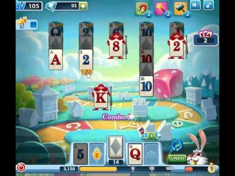 Video guide by Jiri Bubble Games: Solitaire in Wonderland Level 105 #solitaireinwonderland
