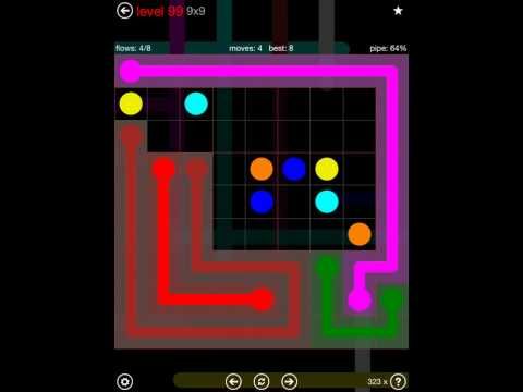 Video guide by iOS-Help: Flow Free 9x9 level 99 #flowfree