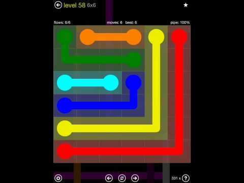 Video guide by iOS-Help: Flow Free 6x6 level 58 #flowfree