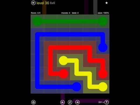 Video guide by iOS-Help: Flow Free 6x6 level 36 #flowfree