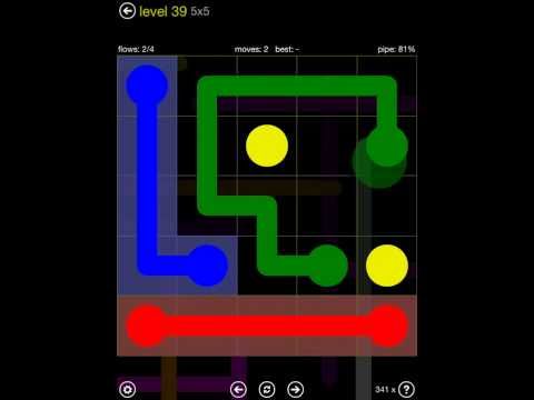 Video guide by iOS-Help: Flow Free 5x5 level 39 #flowfree