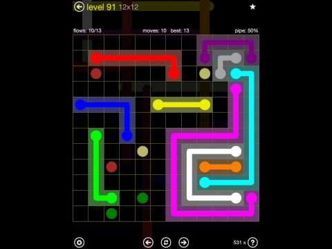 Video guide by iOS-Help: Flow Free 12x12 level 91 #flowfree