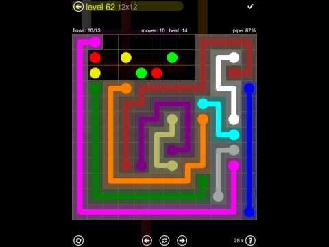 Video guide by iOS-Help: Flow Free 12x12 level 62 #flowfree