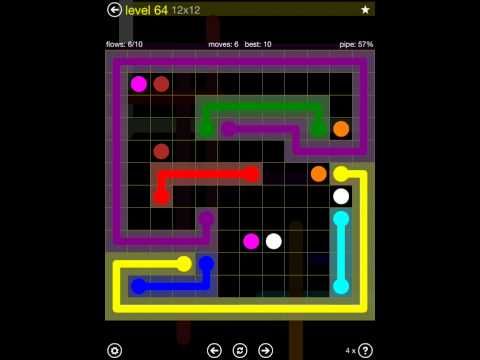 Video guide by iOS-Help: Flow Free 12x12 level 64 #flowfree