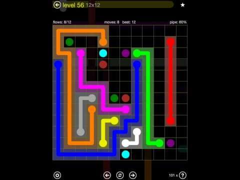 Video guide by iOS-Help: Flow Free 12x12 level 56 #flowfree