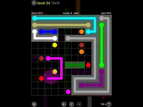 Video guide by iOS-Help: Flow Free 12x12 level 34 #flowfree