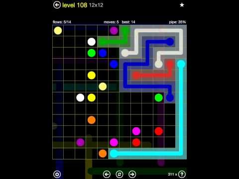 Video guide by iOS-Help: Flow Free 12x12 level 108 #flowfree