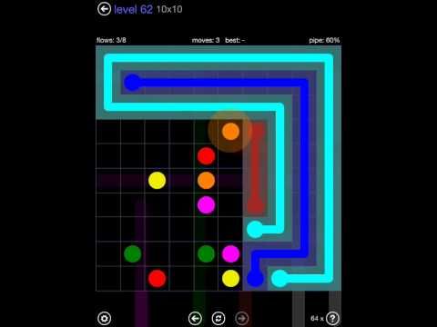 Video guide by iOS-Help: Flow Free 10x10 level 62 #flowfree