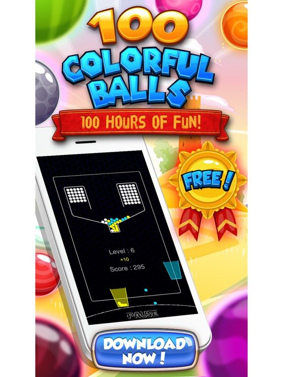 100 Colorful Balls game screenshot