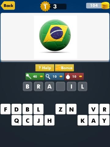 A 2014 Guess The World Football Soccer Cup Team Flag Quiz Trivia game screenshot