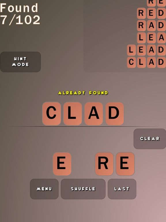 Almost Anagrams game screenshot