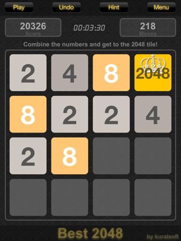 Best 2048 game screenshot