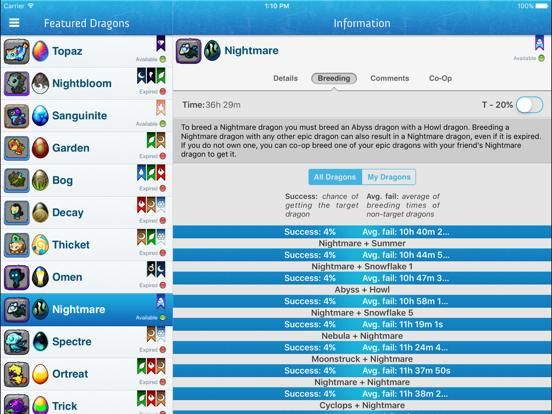 Breeding Guide for DragonVale game screenshot