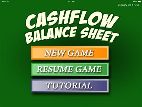 Cashflow Balance Sheet game screenshot