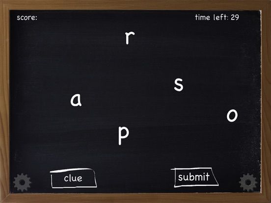 Chalkboard Anagrams game screenshot