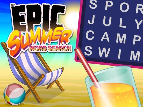 Epic Summer Word Search game screenshot