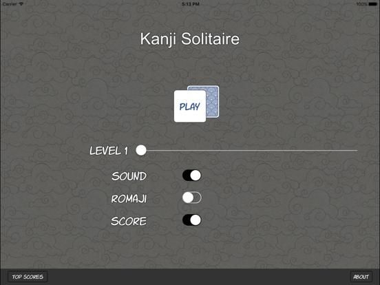 Kanji Solitaire game screenshot