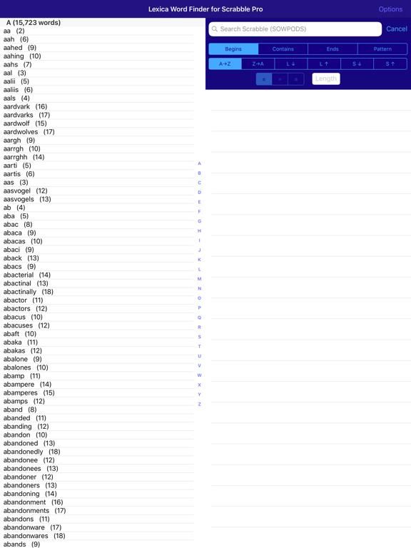 Lexica Word Finder for Scrabble Pro