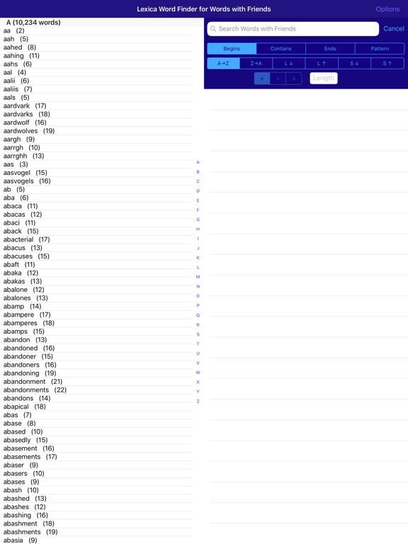 Lexica Word Finder for Words With Friends