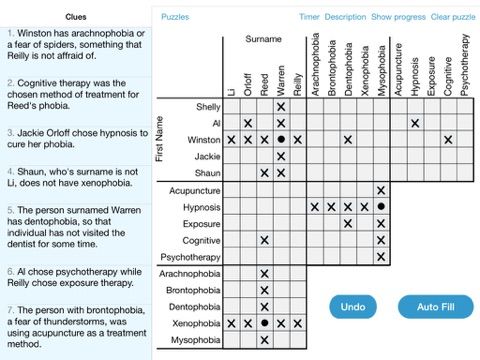 LogiGrid Logic Problem Puzzles