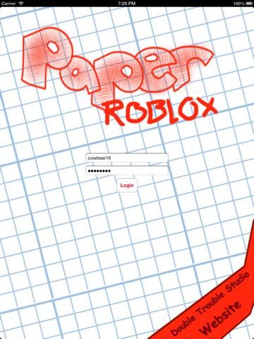 Paper ROBLOX game screenshot