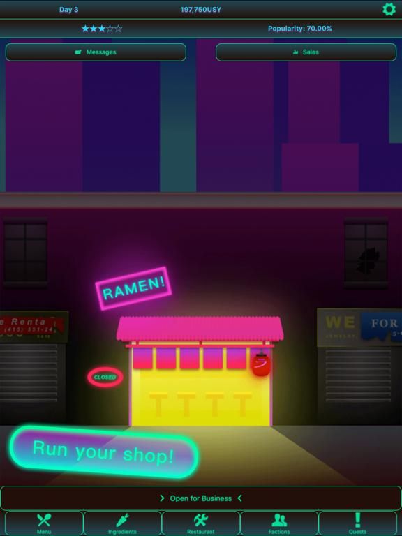 Ramen Shop 2083: Cyberpunk Restaurant Management game screenshot