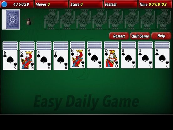 Spider Solitaire 2 HD game screenshot