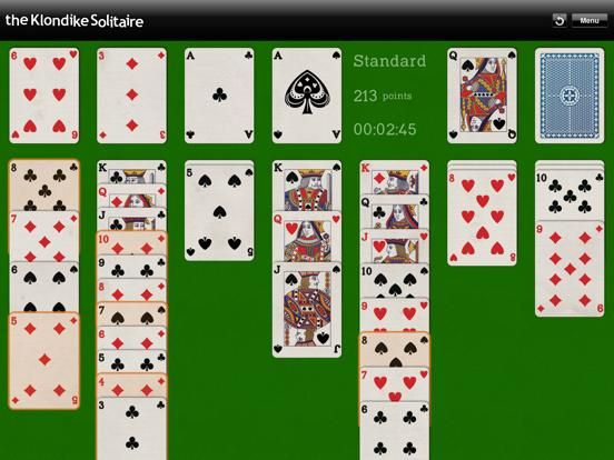 The Klondike Solitaire game screenshot