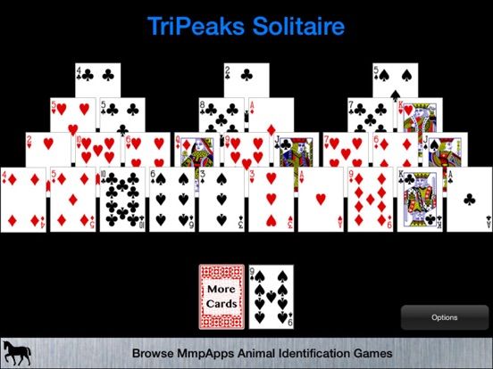 TriPeaks Solitaire game screenshot
