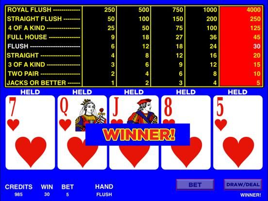 Video Poker HD game screenshot