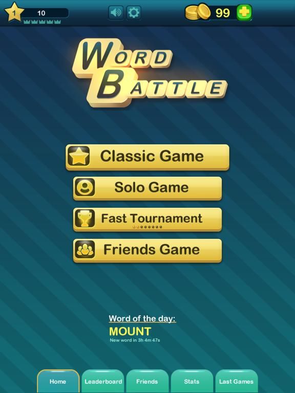 Word Battle on Facebook game screenshot
