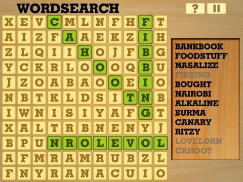 Word Search by Purple Buttons